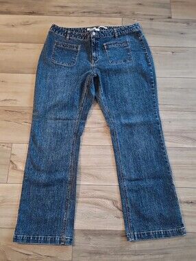 Old Navy Y2K Patch Pocket Stretch Straight Leg Jeans Medium Wash 18